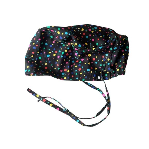 NWOT Colorful Polka Dot Scrub Surgical Cap - Picture 1 of 3